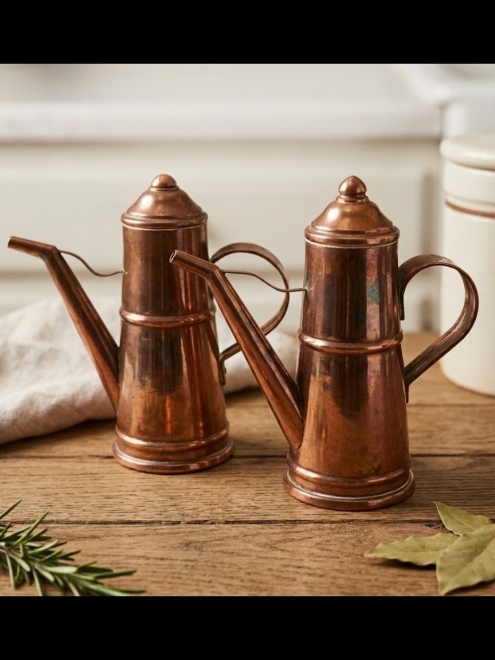 Pair of Vintage Copper Decorative P